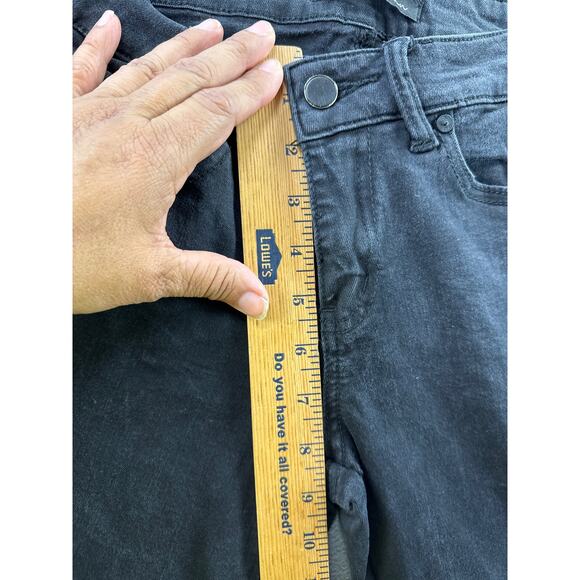 KanCan 5 / 26 Skinny Black Raw Zip Hem Stretch Denim Jeans‎ Distressed - Picture 6 of 9